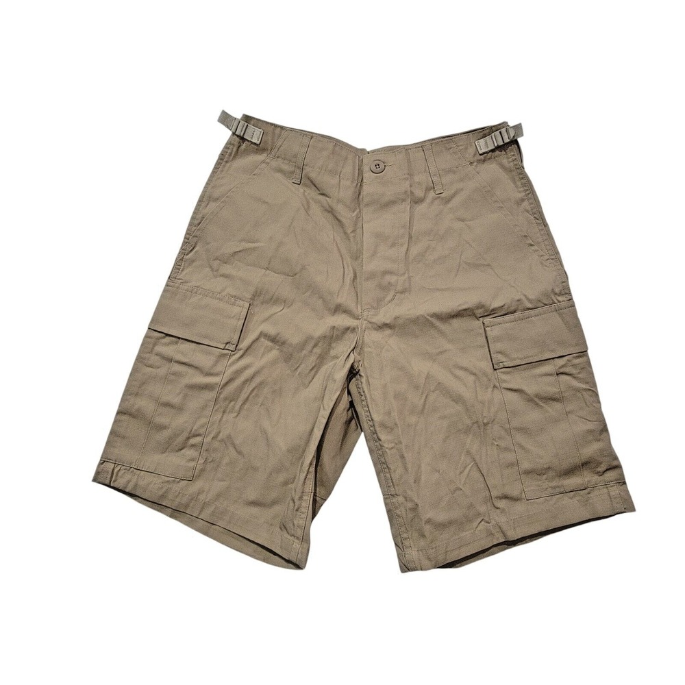 Atlanco Men's Cargo Shorts Military Army Beige NATO‎ Adjustable Waist Size 27-31